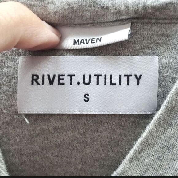 Rivet Utility Lightweight Heather Gray Maven French Terry Jumpsuit Romper Small - Picture 13 of 16